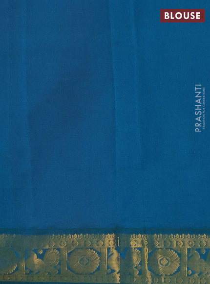 Pink & Blue Semi Silk Cotton Saree - Buttas