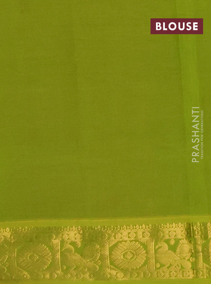 Maroon & Green Semi Silk Cotton Saree - Buttas