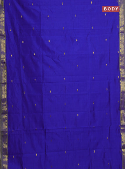 Blue & Green Semi Silk Cotton Saree - Buttas