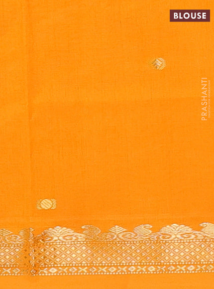 Maroon & Mustard Yellow Semi Silk Cotton Saree - Buttas