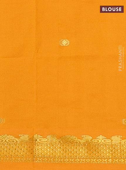 Purple & Mustard Yellow Semi Silk Cotton Saree - Buttas