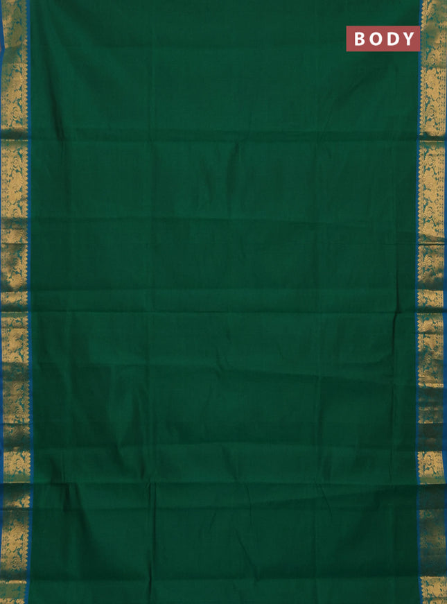 Green & Blue Semi Silk Cotton Saree