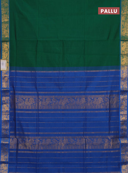 Green & Blue Semi Silk Cotton Saree