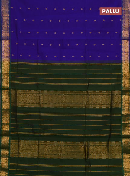 Violet & Green Semi Silk Cotton Saree - Buttas