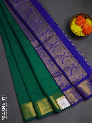 Green & Blue Semi Silk Cotton Saree