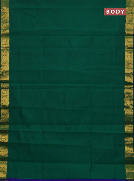 Green & Blue Semi Silk Cotton Saree