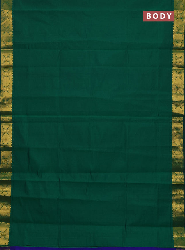 Green & Blue Semi Silk Cotton Saree