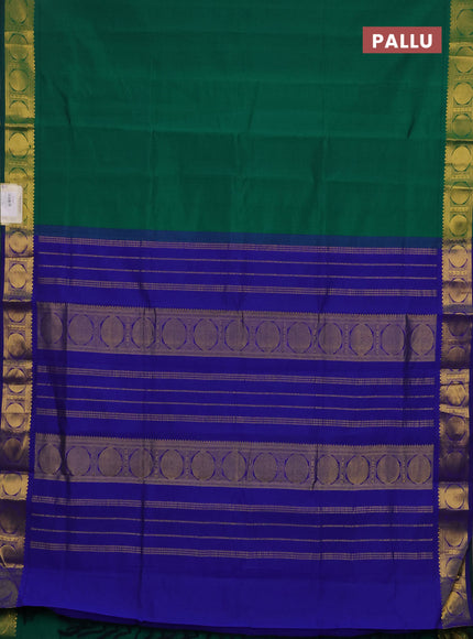 Green & Blue Semi Silk Cotton Saree