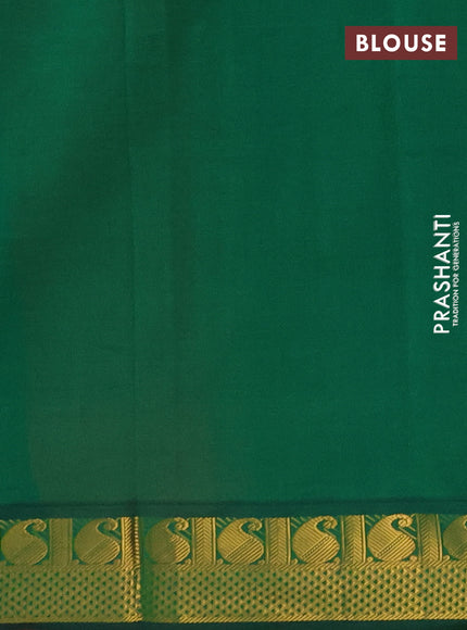 Peach Orange & Green Semi Silk Cotton Saree