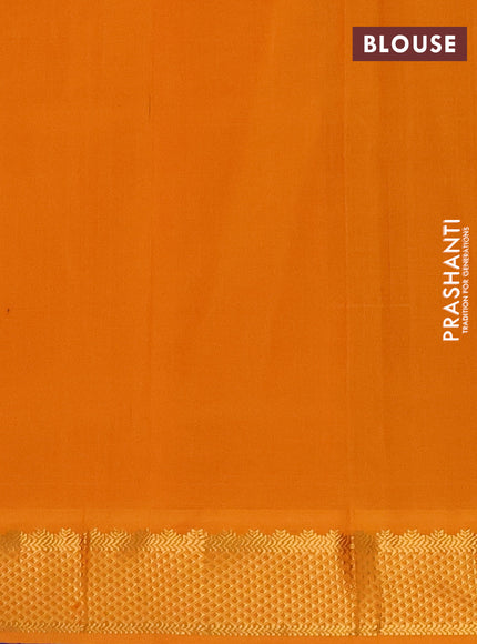 Blue & Mustard Yellow Semi Silk Cotton Saree