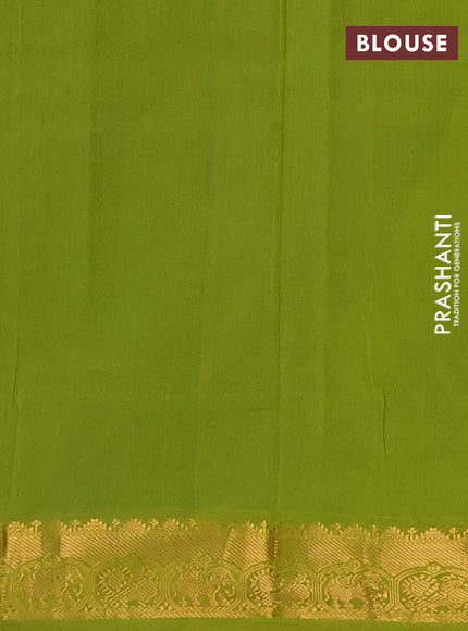 Navy Blue & Green Semi Silk Cotton Saree