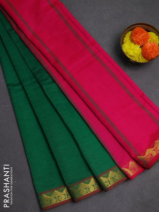 Green & Pink Semi Silk Cotton Saree