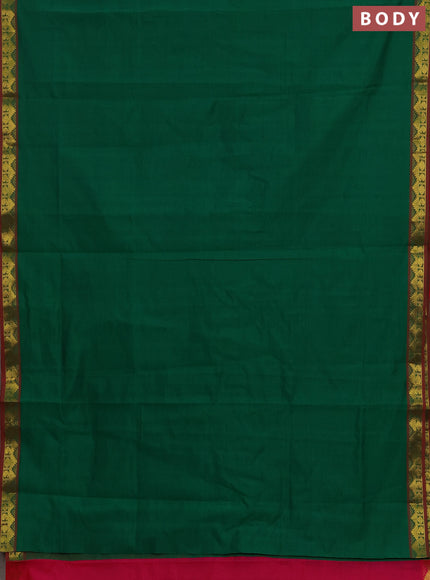 Green & Pink Semi Silk Cotton Saree