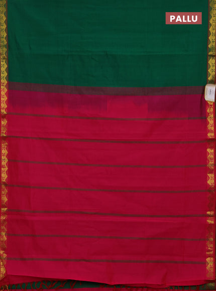 Green & Pink Semi Silk Cotton Saree