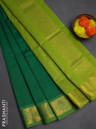 Green Semi Silk Cotton Saree