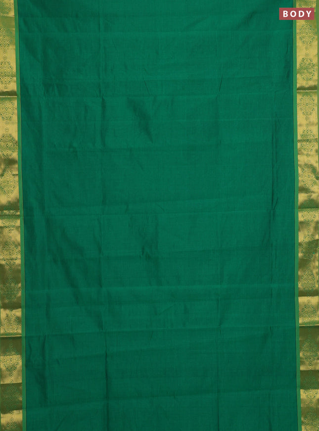 Green Semi Silk Cotton Saree