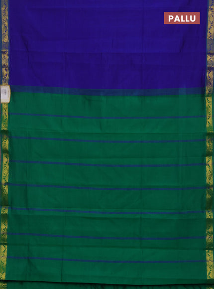 Blue & Green Semi Silk Cotton Saree