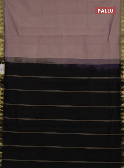 Beige & Black Semi Silk Cotton Saree