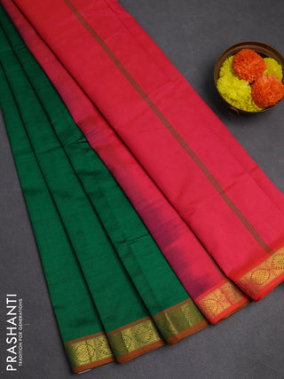 Green & Pink Semi Silk Cotton Saree