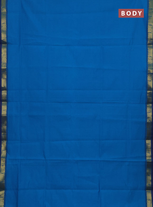 Cs Blue & Coffee Brown Semi Silk Cotton Saree