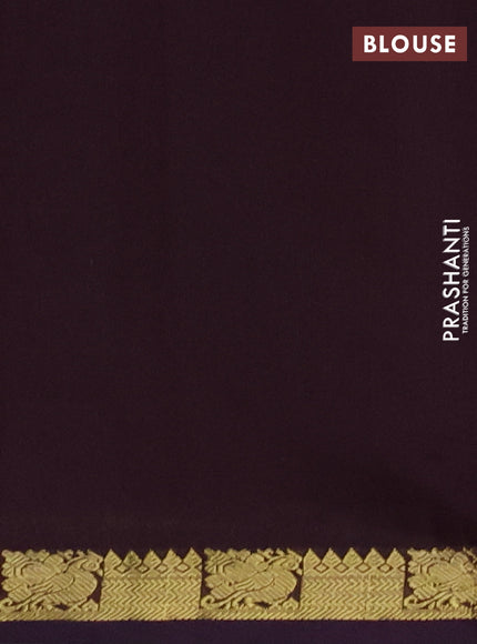 Cs Blue & Coffee Brown Semi Silk Cotton Saree