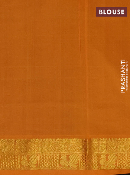 Mauve Pink & Mustard Yellow Semi Silk Cotton Saree