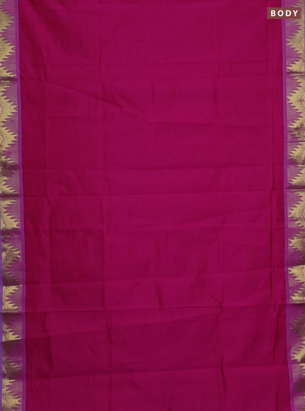 Pink & Sky Blue Semi Silk Cotton Saree