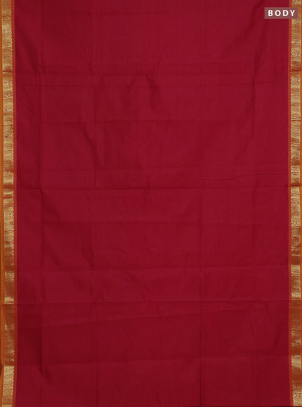 Red & Mustard Yellow Semi Silk Cotton Saree