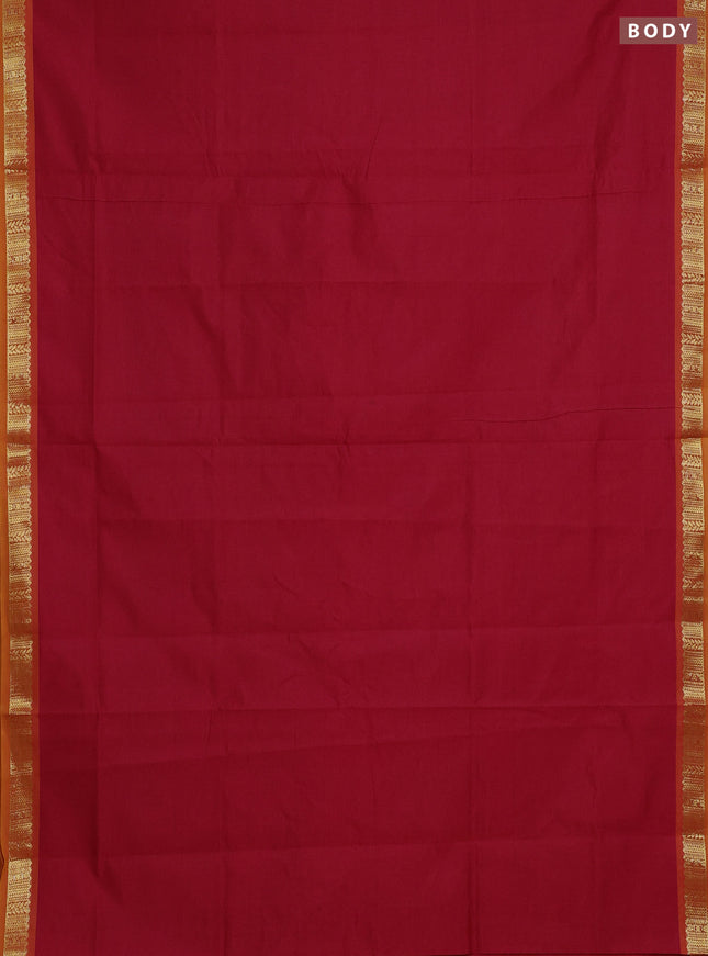 Red & Mustard Yellow Semi Silk Cotton Saree