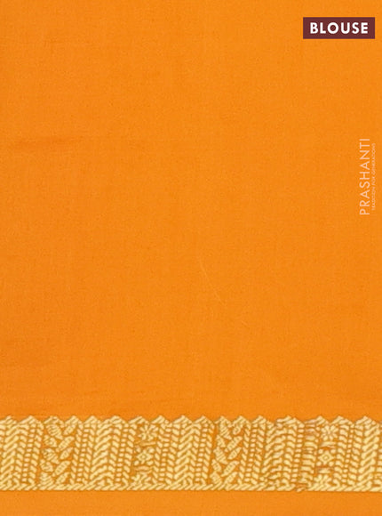 Red & Mustard Yellow Semi Silk Cotton Saree