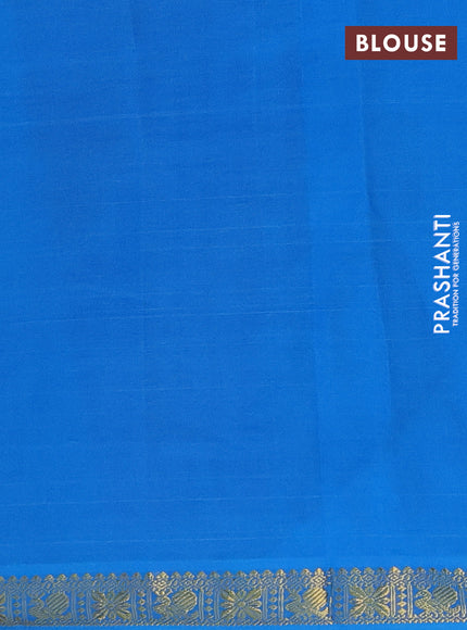 Purple & Cs Blue Semi Silk Cotton Saree