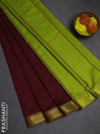 Maroon & Green Semi Silk Cotton Saree
