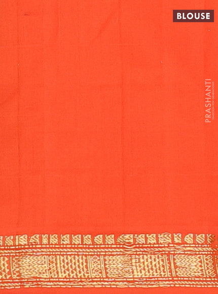 Blue & Orange Semi Silk Cotton Saree