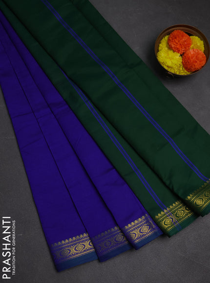 Blue & Green Semi Silk Cotton Saree