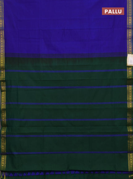Blue & Green Semi Silk Cotton Saree