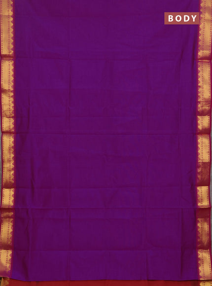 Magenta Pink & Maroon Semi Silk Cotton Saree