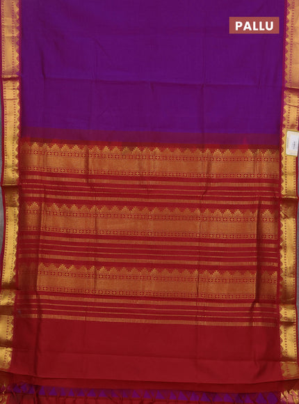 Magenta Pink & Maroon Semi Silk Cotton Saree