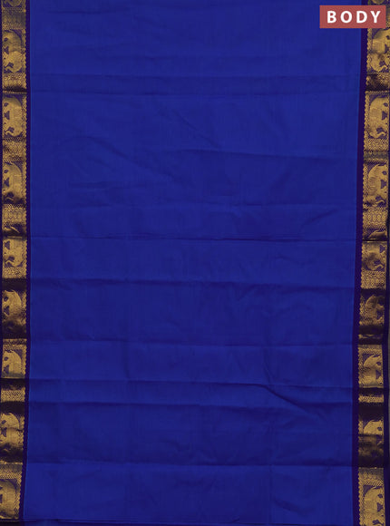 Blue & Violet Semi Silk Cotton Saree