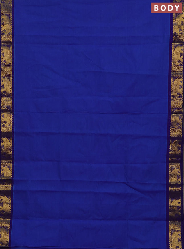 Blue & Violet Semi Silk Cotton Saree