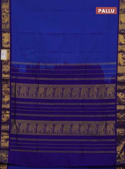 Blue & Violet Semi Silk Cotton Saree