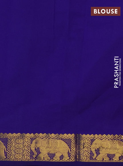 Blue & Violet Semi Silk Cotton Saree