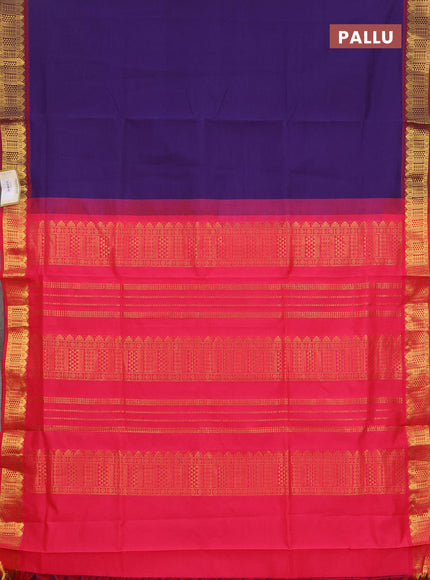 Violet & Pink Semi Silk Cotton Saree