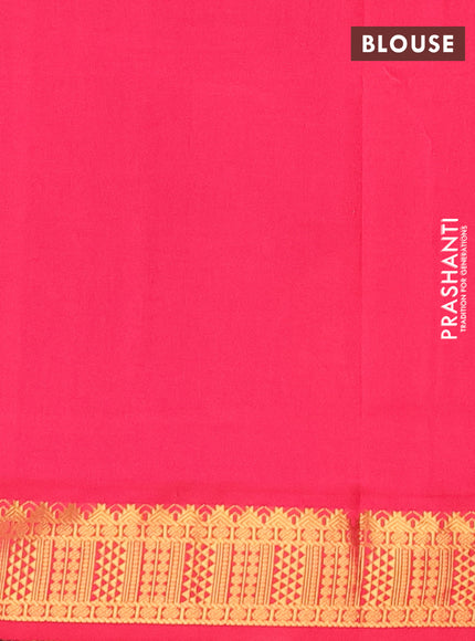Violet & Pink Semi Silk Cotton Saree