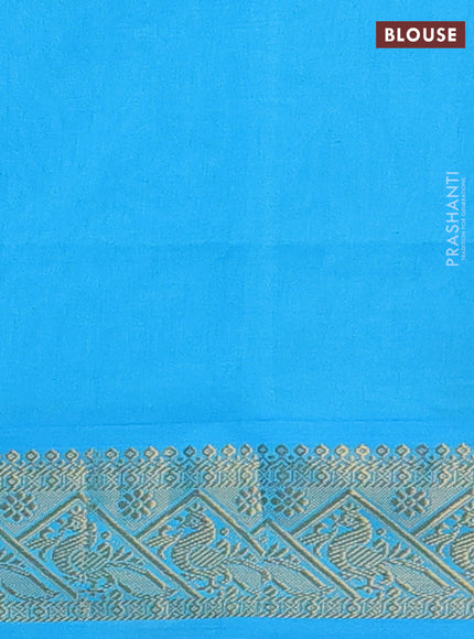 Orange & Blue Semi Silk Cotton Saree