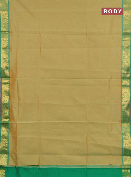 Mustard & Green Semi Silk Cotton Saree