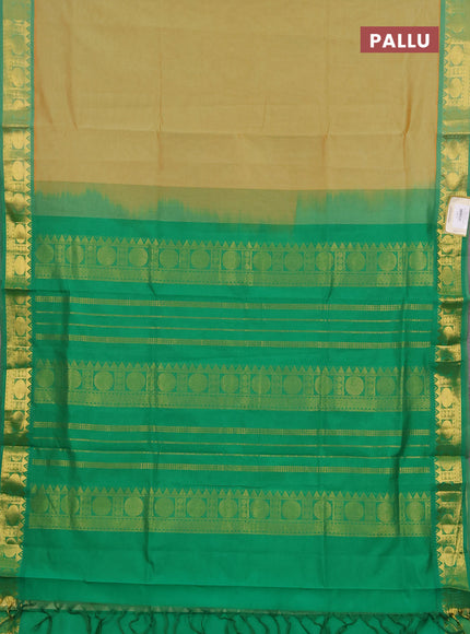 Mustard & Green Semi Silk Cotton Saree