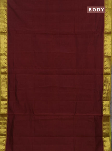 Maroon & Green Semi Silk Cotton Saree