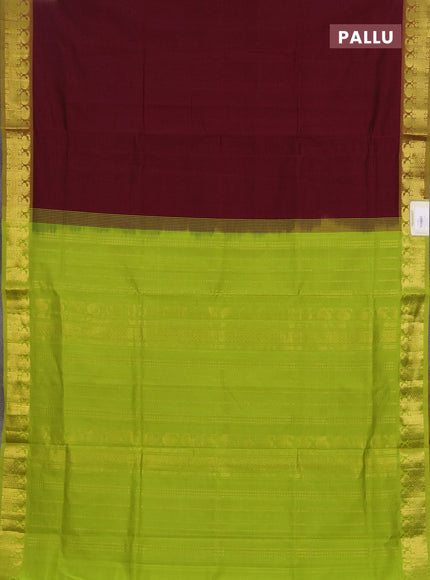 Maroon & Green Semi Silk Cotton Saree