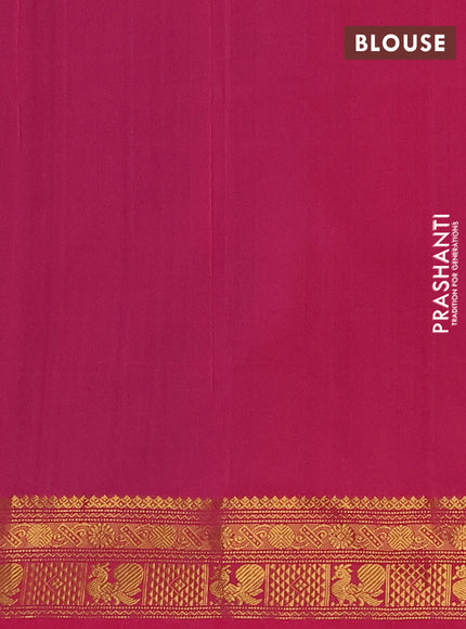 Peacock Blue & Pink Semi Silk Cotton Saree