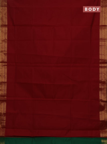 Maroon & Green Semi Silk Cotton Saree
